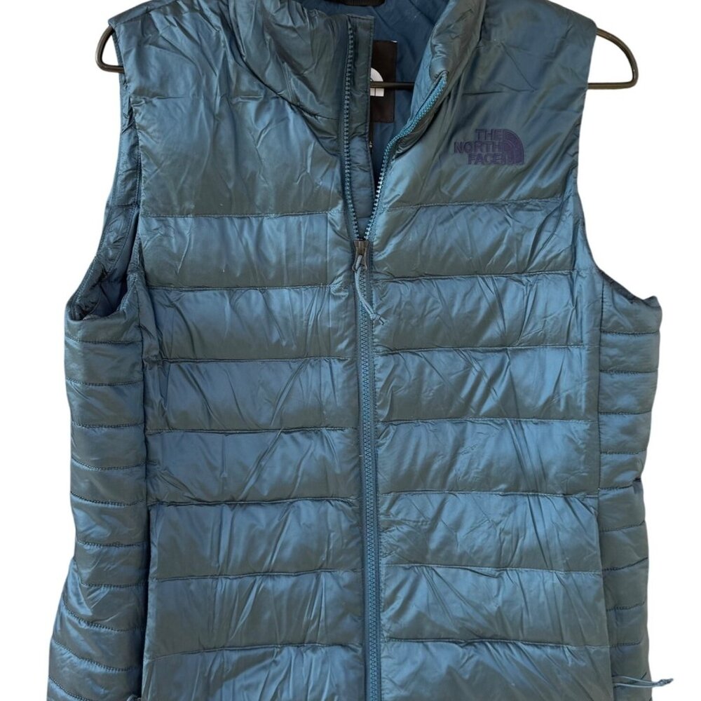 The North Face Down Quilted Puffer Vest Women's Size Large Feather 550 Blue